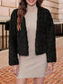 Damen Cropped Kunstpelzjacke